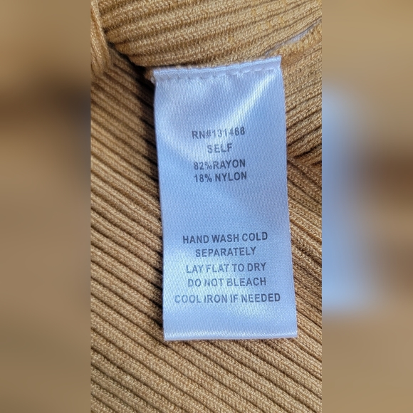 Fate Sweater Ribbed Women's S Yellow & Brown Heanly 1/4 Button Up Long-sleeved - Picture 8 of 12